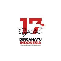 Indonesia independence day banner template vector