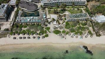 Luxury Beach And Resort On The Ocean Coast, Aerial View video