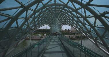 Pedestrian Bridge Of Peace In Tbilisi, Georgia video