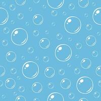 Soap bubbles seamless pattern. Vector hand drawn background