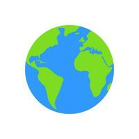 Flat planet Earth icon, globe symbol. Vector illustration