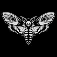 Death's head hawk moth. Acherontia atropos butterfly design, hand drawn vector illustration