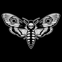 Death's head hawk moth. Acherontia atropos butterfly design, hand drawn vector illustration