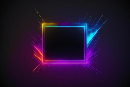 Abstract colorful frame on black background. photo
