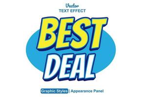 best deal text effect with blue graphic style and editable. vector