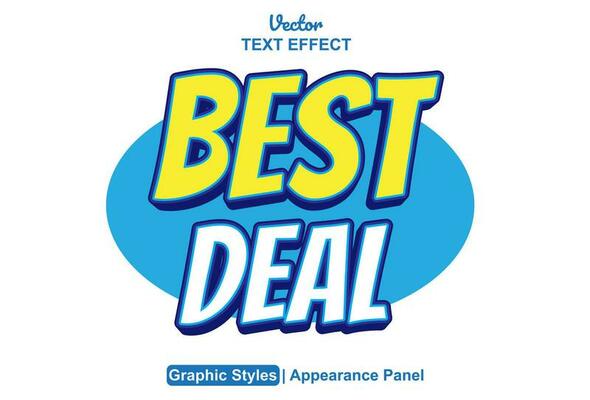best deal text effect with blue graphic style and editable.