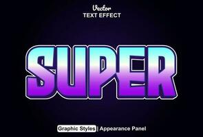 super text effect with blue color graphic style editable vector