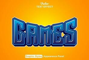 games text effect with blue color graphic style editable. vector