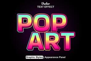 pop art text effect with pink graphic style and editable. vector