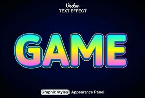 game text effect with blue color graphic style editable. vector