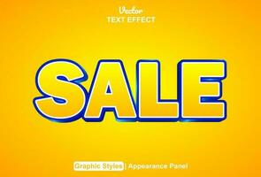 sale text effect with yellow graphic style and editable. vector