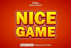 nice game text effect with orange graphic style and editable. vector