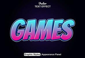 games text effect with blue color graphic style editable. vector