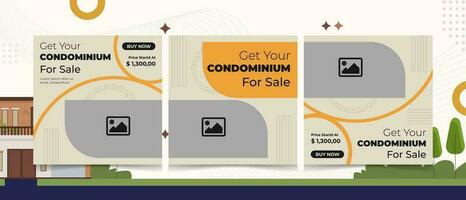 Condominium studio apartment for sale 2023 vector