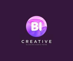 BI initial logo With Colorful Circle template vector. vector