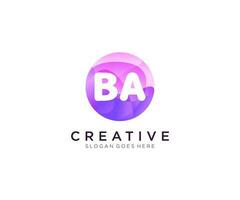 BA initial logo With Colorful Circle template vector. vector