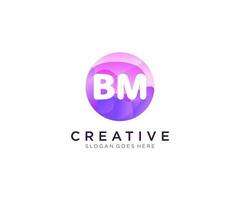 BM initial logo With Colorful Circle template vector. vector