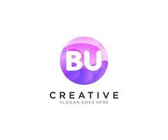 BU initial logo With Colorful Circle template vector. vector