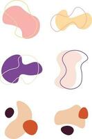 Blob shapes elements isolated on white background. Collection of modern liquid geometric, organic shape hand drawn. Vector illustration Pro Vector