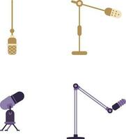 International podcast day set. For decoration illustration Set of vector illustrations for the design of broadcast podcasts.Vector Pro