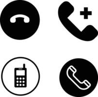 Simple Phone Icon. Flat telephone set and mobile phone symbols collection for design decoration.Vector  illustration vector