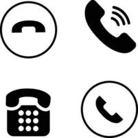 Simple Phone Icon. Flat telephone set and mobile phone symbols collection for design decoration.Vector  illustration vector