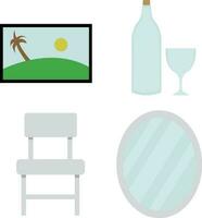 Home Furniture Types Of Related Vector Line Icons. Contains Icons such as chairs, tables, sofas, bed lamps, Storage Systems, and others.