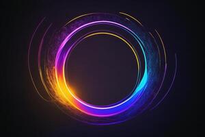 Abstract colorful frame on black background. photo