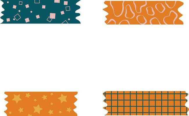 Washi Tape Decoration strips. for design decoration .tape strips.Vector illustration.