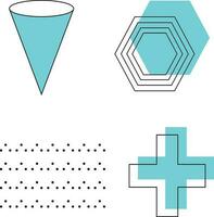 Memphis Decoration. Memphis design, retro element for design decoration. Trendy collection of vector geometric shapes.