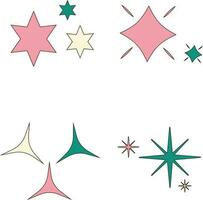 Retro Shiny Stars. starburst and retro futuristic graphic ornaments for decoration.Vector pro vector