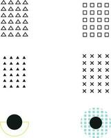 Memphis Geometric Pattern. Memphis design, retro style elements. Web, UI, advertising, commercial banner poster, flyer, billboard details. Vector Pro