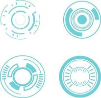 Futuristic Circle Hud Interface Elements. Futuristic Abstract HUD. Good for game UI. Circle elements for data infographics. Vector Illustration