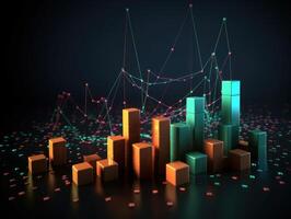 Analysing economic growth graph financial data Created with technology photo