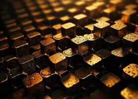 Dark gold abstract background organic shapes Abstract geometric mosaic pattern created with technology photo
