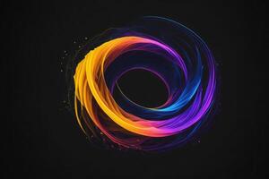 Abstract colorful frame on black background. photo
