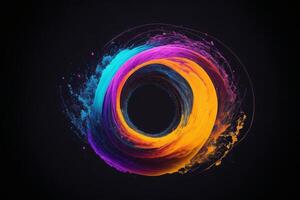 Abstract colorful frame on black background. photo