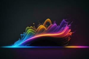 Abstract colorful backgrounf with waves. AI generated photo