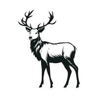 Deer black silhouette vector character vector illustration