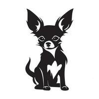 chihuahua silueta personaje con vector ilustración