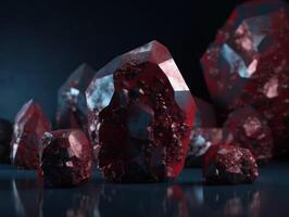 oscuro rojo y oro, cristal y mármol, geométrico primitivas patrón, resumen antecedentes creado con generativo ai tecnología. foto