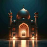 Ramadan Kareem background with mosque photo