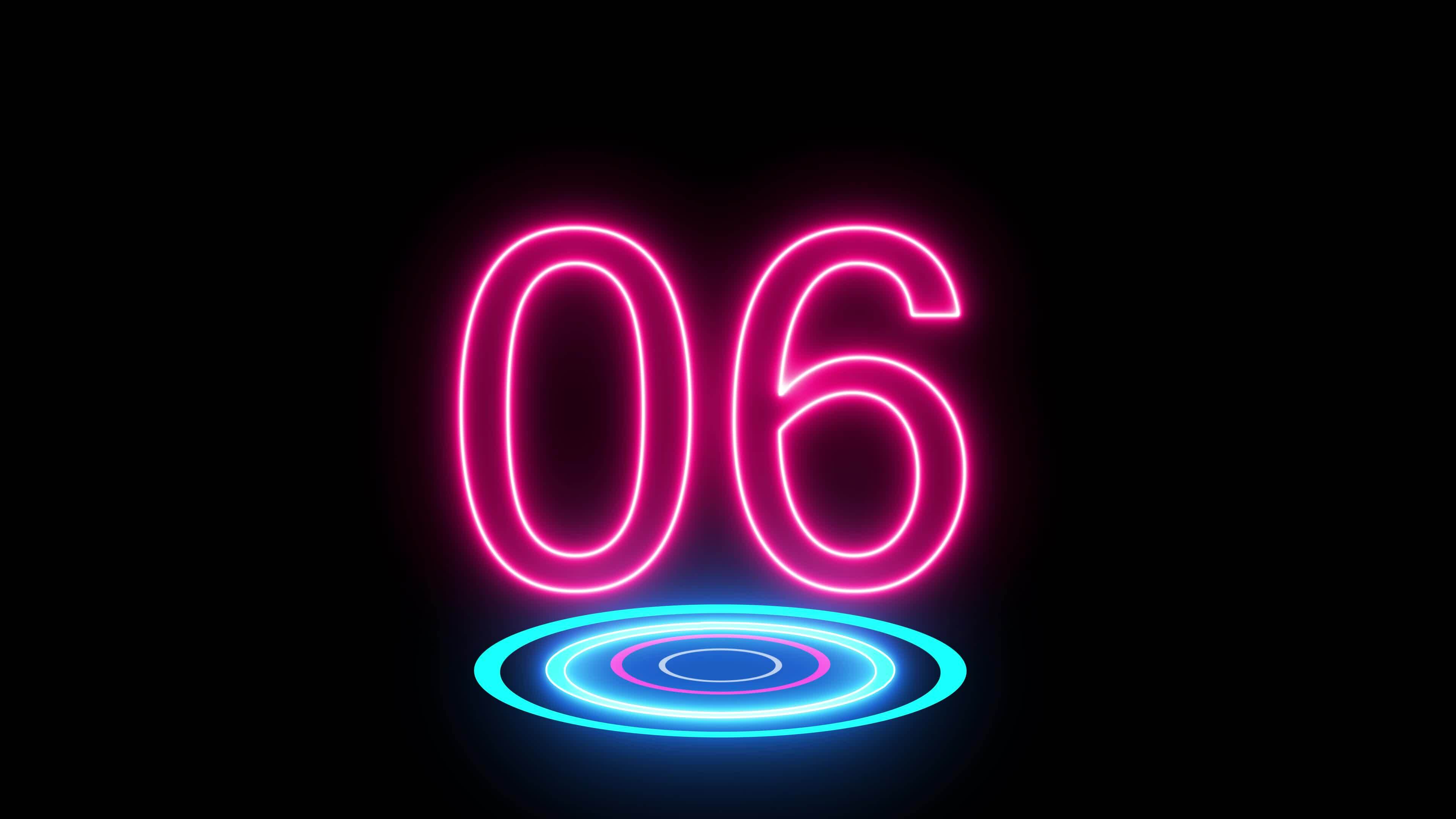 Digital countdown clock timer in one minute or 60 seconds to zero ...