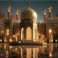 Ramadan Kareem background with mosque photo