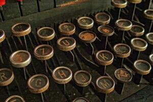 old original retro vintage typewriter in a museum in closeup photo