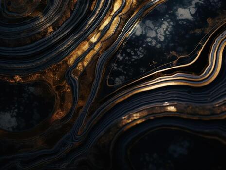 Marble stone texture background with elements of semi-precious stones and gold created with technology. photo