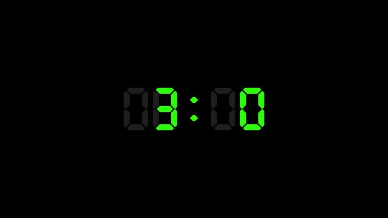 Digital countdown clock timer in one minute or 60 seconds to zero ...