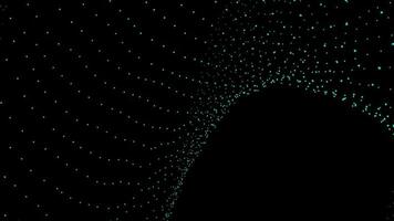 abstrakt Digital Partikel Welle und Beleuchtung Hintergrund , Digital Partikel Cyber oder Technologie Hintergrund, Animation von nahtlos Schleife. video