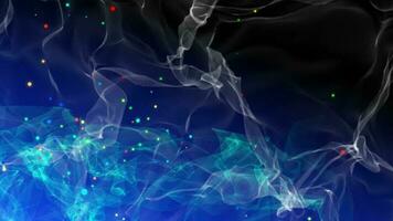 abstract colorful smoke particle wave background. video