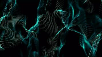 Abstract digital particle wave and lights background , Digital particle cyber or technology background, Animation of seamless loop. video